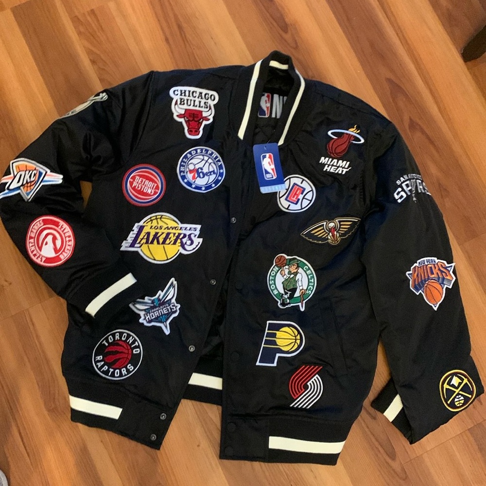 NBA Licensed All Teams Logo Patches Jacket - Official
